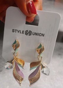 Floral Leaf Dangle Earrings