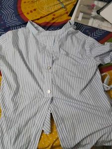 Striped Tie-Waist Shirt