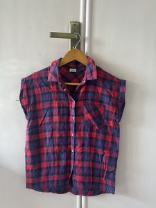 Red &amp; Black Plaid Top