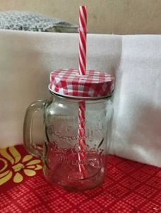 Mason Jar with Straw