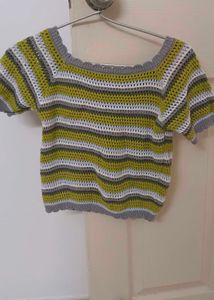Striped Crochet Top