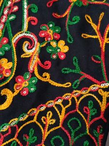 Embroidered Black Ethnic Gown