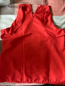 Zink Orange Sleeveless Top