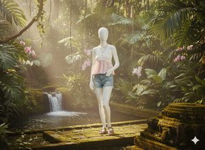 Cute Pink &amp; White Crop Top