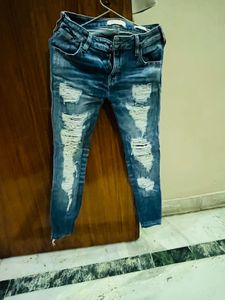 Ripped Blue Jeans 27 size