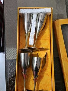 Set of 4 Silver colour Wine Glasses