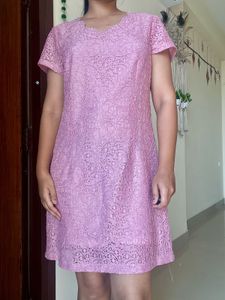Pink Lace Mini Dress