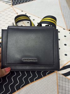 Charles And Keith Black Bag With Nylon Strap
