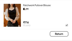 URBANIC Patchwork Pullover Blouse