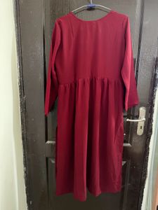 Maroon Midi Dress