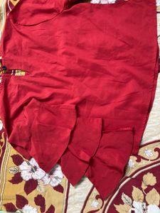 Red Ruffle Sleeve Top