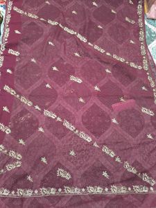 vintage white Salma hand work saree