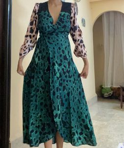 Leopard Print Wrap Around Dress