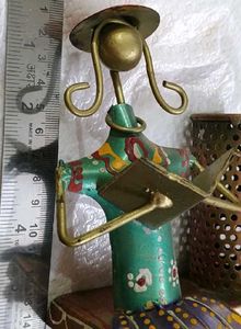 Metal Girl Doll wit pen stand No Coins