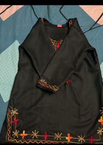 Embroidered Black Kurta