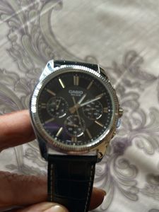 Casio Black Leather Watch