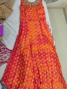 Orange Embellished Gown