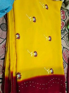 Yellow n Meroon Colour Combination