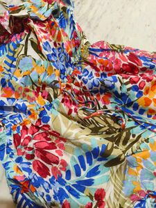 Beach Mini  Dress Multi Colour With Strip
