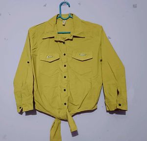 Mustard Tie-Front Shirt
