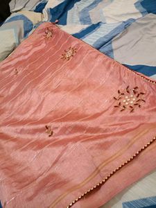 elegant peach saree