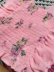 Casual Puff Top (Flowers Print)