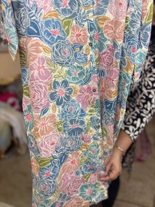 Pure Cotton Pastel Floral Kurta Set