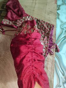 Maroon Bollywood Jacquard Saree