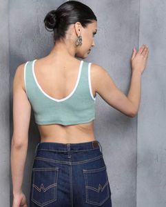 Shein Sleeveless Binding RibbedFitted Tank Top