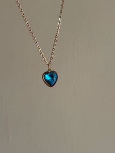 Blue Heart Anti Tarnish Pendant Necklace