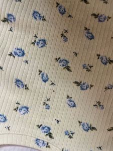 Floral Ribbed Crop Top