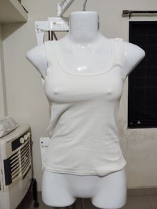 White Sleeveless Tank Top