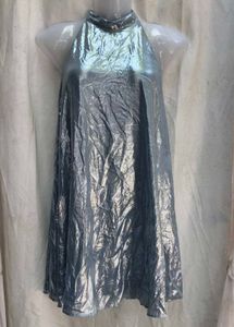 121212. Shiny Silver Mini Dress