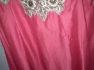 Orange and Gold Embroidered Gown