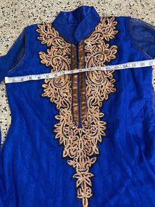 Preloved Blue Anarkali Kurta And Dupatta For Grabs