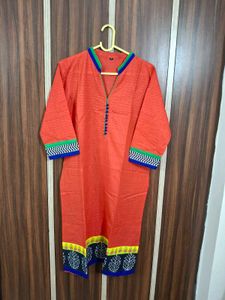 Redish orange Cotton Kurta
