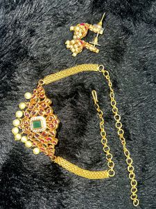 Gold -Plated Pearls Beaded Jewellery Set