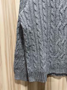 GAP Grey Cable Knit Mock Neck Sweater