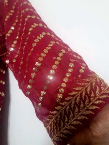 Elegant Maroon Sequin Embellished Dress