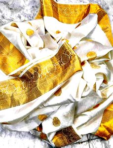 White color Silk saree