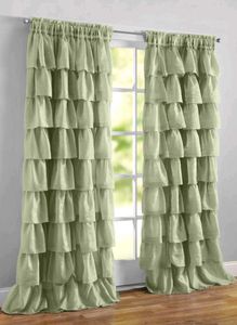 Ruffled Lavender Curtains (Set of 2)