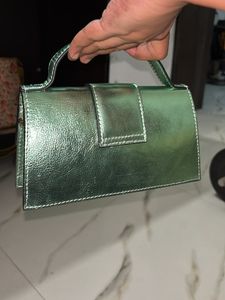 Cuir Maven Green Metallic Mini Bag