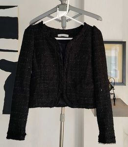 Korean Sequines Crop Tweed Jacket/ Blazer