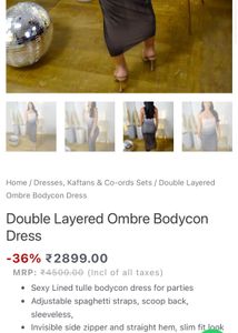 Double Layer Ombre Designer Party Dress