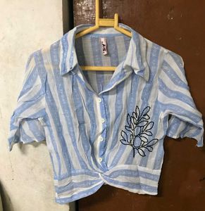Blue Striped Top