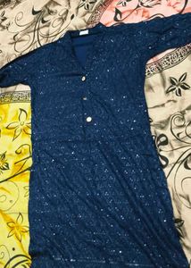 Elegant Blue chikankari Kurta Dress