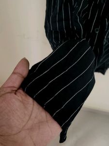 Black Tunic Dress With Tie Knot (Buttoned)