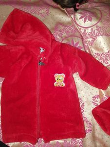 Red Plush Bear Hoodie