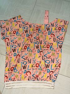 Pink Alphabet Print Top
