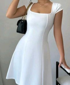 White Fit &amp; Flare Mini Dress